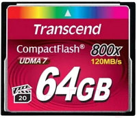 Карта памяти Transcend 800x CompactFlash Premium 64GB (TS64GCF800)