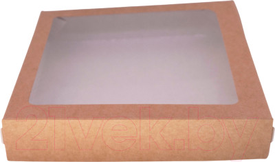 Набор коробок упаковочных для еды Gecko С окном 1500мл 200x200x40мм - фото 1 - id-p226781202