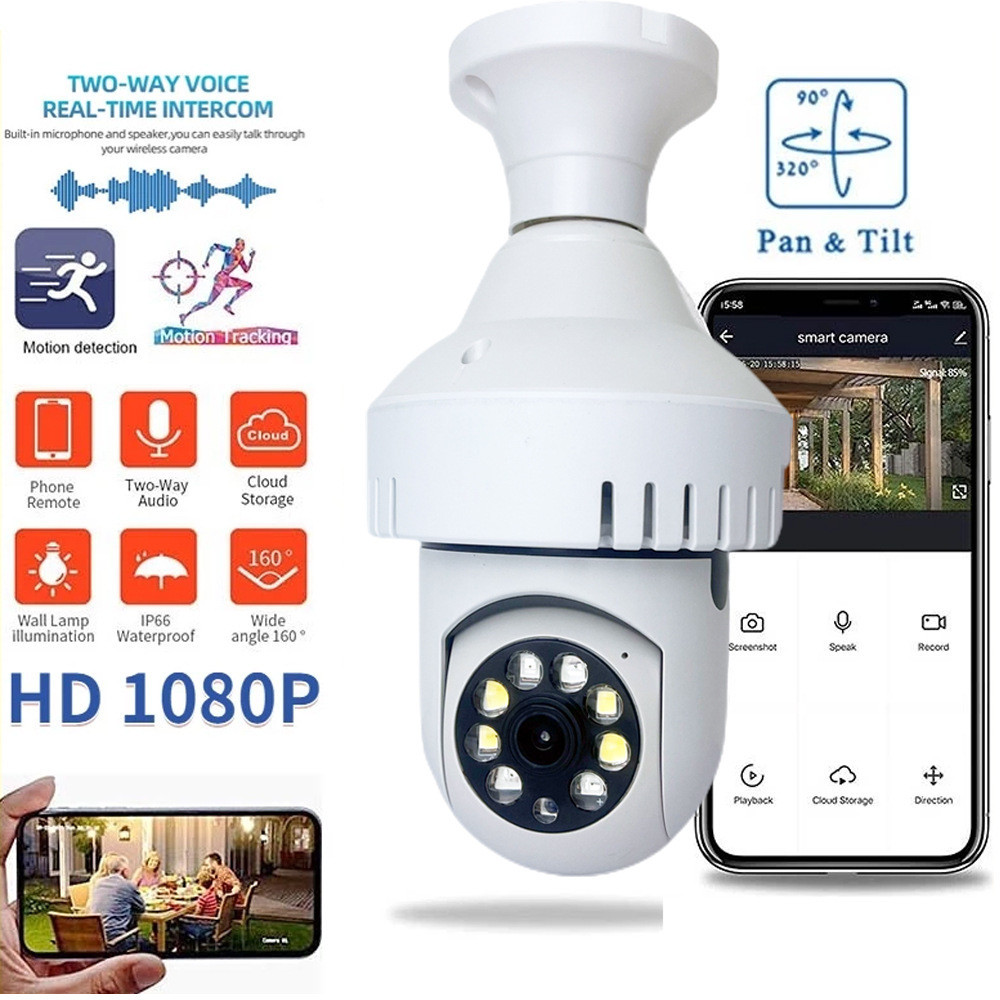 Камера видеонаблюдения wifi "лампочка" IP поворотная PTZ лампочка с цоколем E27 - фото 4 - id-p226787231
