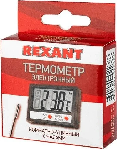 Термометр электронный комнатно-уличный с часами - REXANT 70-0505 - фото 5 - id-p95715727