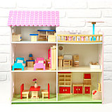 Дом деревянный для кукол, 41×8×50 см, с мебелью, фото 2