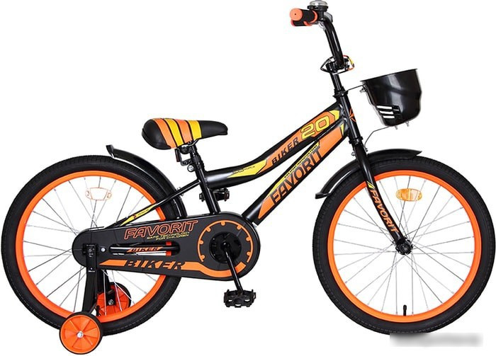 Детский велосипед Favorit Biker 20 (черный/оранжевый, 2019) - фото 1 - id-p226792053