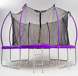 Батут пружинный с защитной сеткой Calviano 374 см - 12ft INSIDE master purple