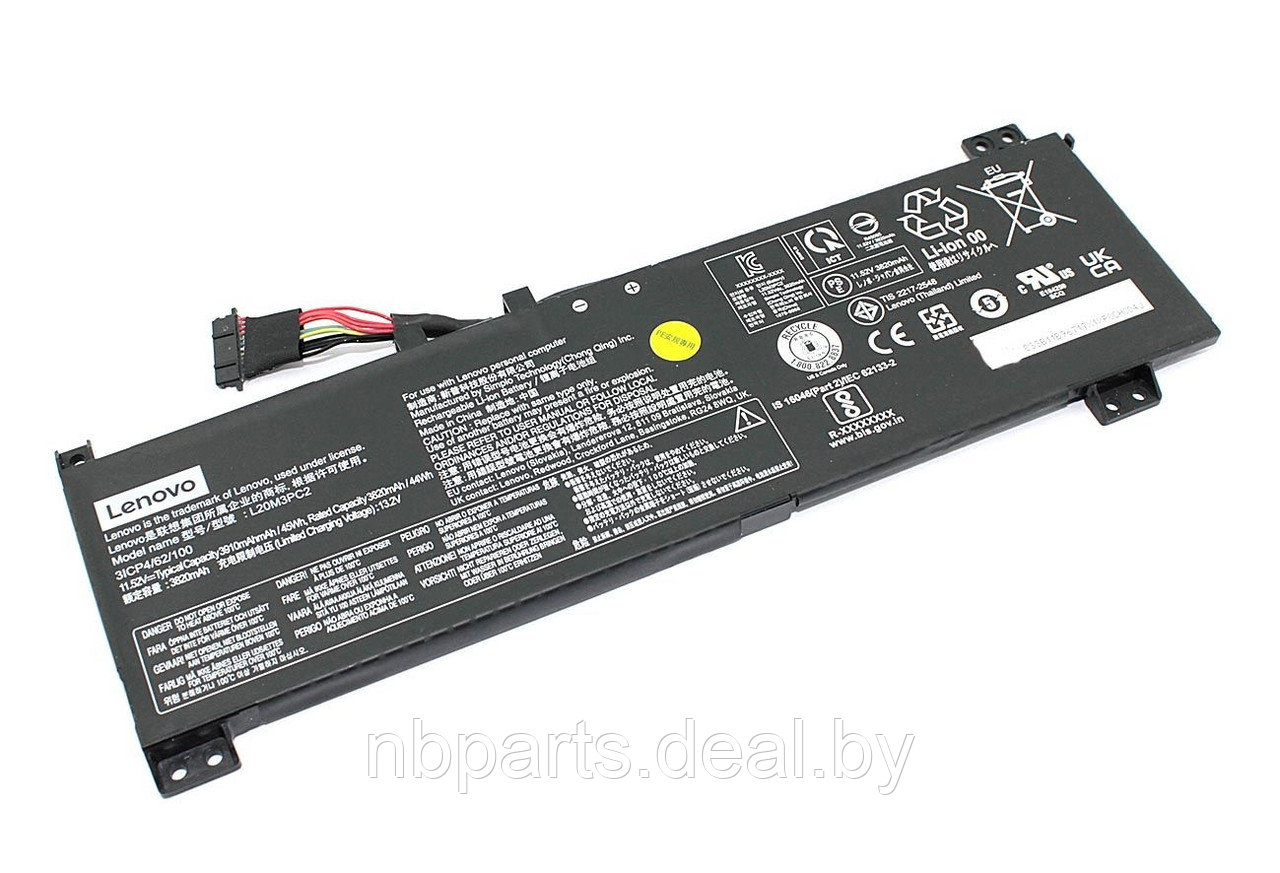 Аккумулятор (батарея) для ноутбука Lenovo IdeaPad Gaming 3-15ACH6 11.52V 3900mAh L20M3PC2 - фото 1 - id-p208370215