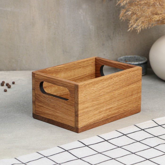 Подставка-органайзер для кухонных принадлежностей Adelica, с ручками, 17×12×9 см, дуб - фото 2 - id-p226795686