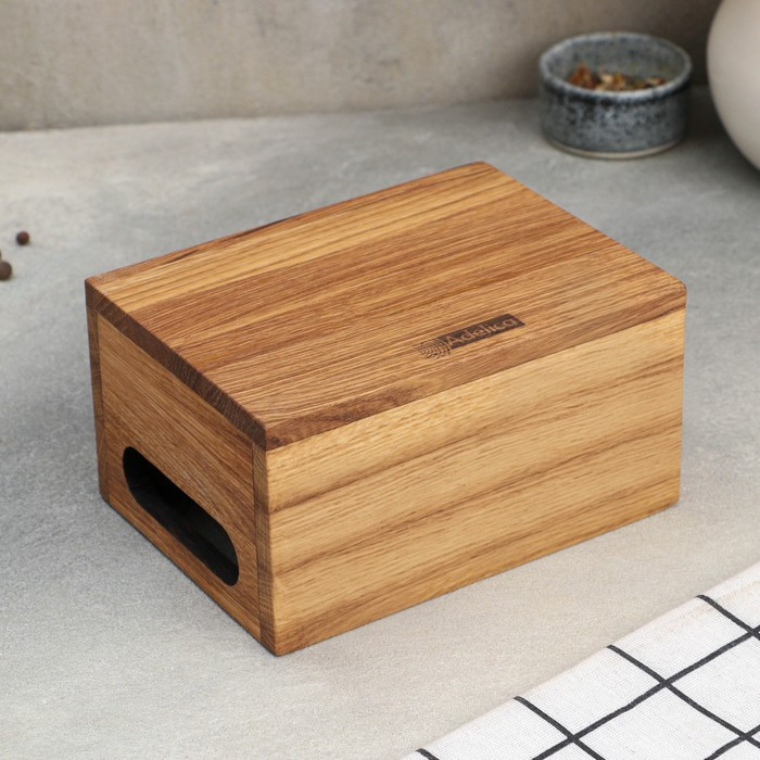 Подставка-органайзер для кухонных принадлежностей Adelica, с ручками, 17×12×9 см, дуб - фото 4 - id-p226795686