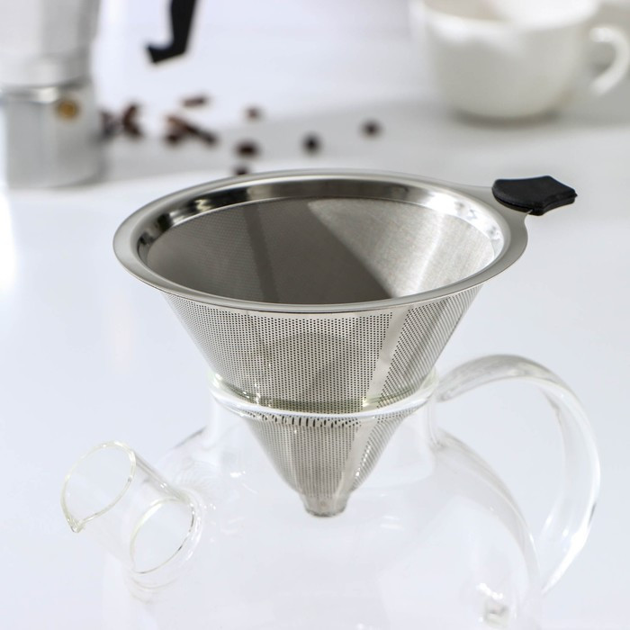 Воронка для кофе, 15×12,5×9 см, нержавеющая сталь - фото 1 - id-p226795792