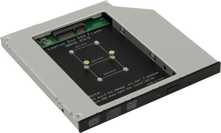 Orient UHD-2MSC9 Шасси для mSATA для установки в SATA 9.5мм отсек оптического привода ноутбука - фото 1 - id-p226796000