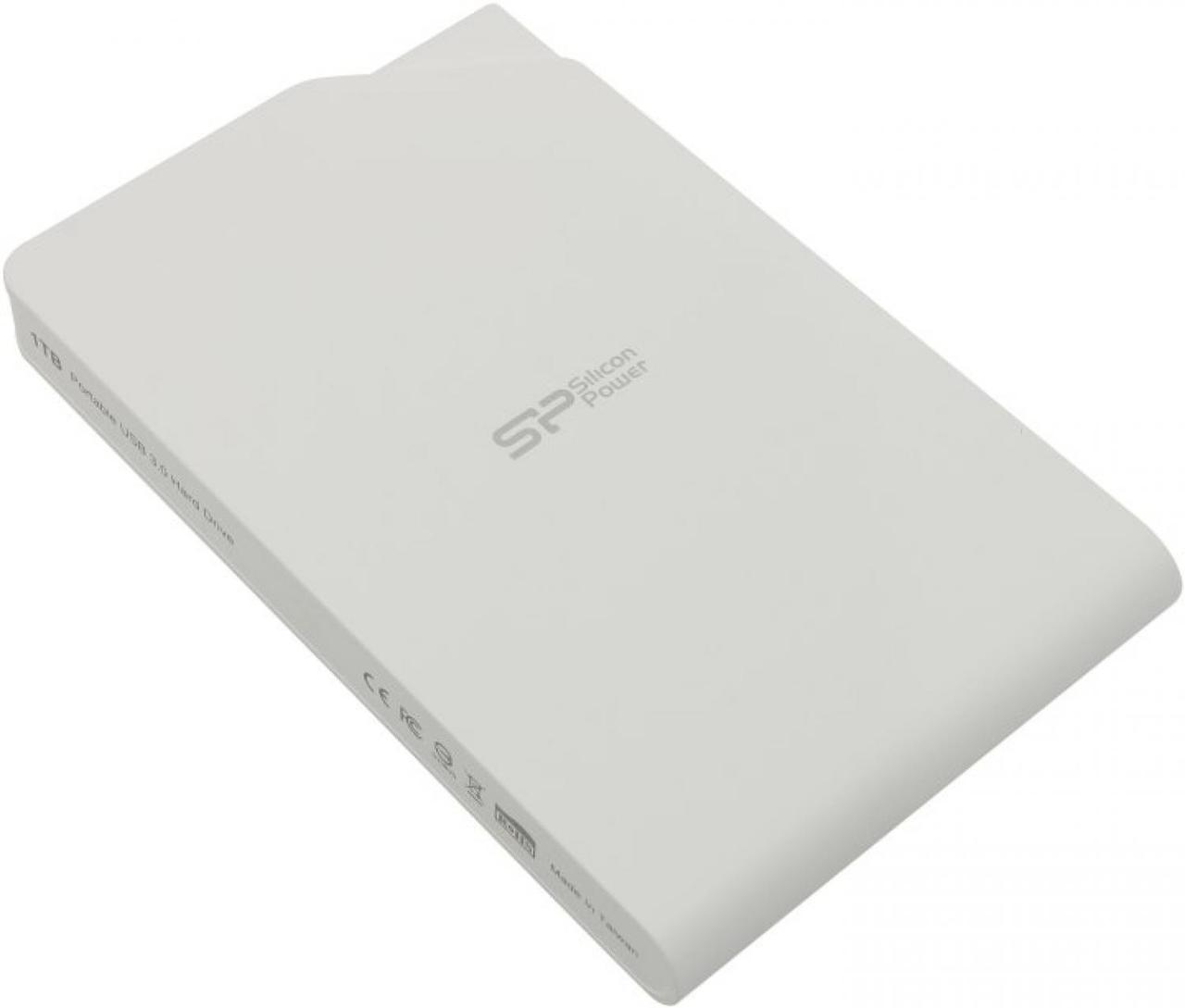 Накопитель Silicon Power SP010TBPHDS03S3W Stream S03 White USB3.0 Portable 2.5" HDD 1Tb EXT (RTL) - фото 1 - id-p226796090