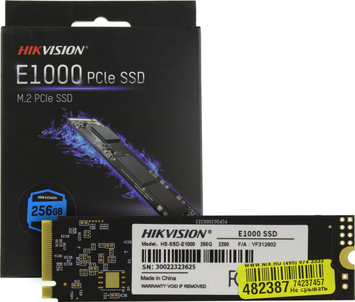 Накопитель SSD 256 Gb M.2 2280 M HIKVISION E1000 HS-SSD-E1000-256G - фото 1 - id-p226796099