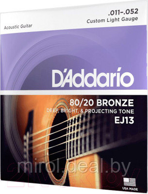 Струны для акустической гитары D'Addario EJ13 - фото 1 - id-p226798526