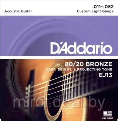 Струны для акустической гитары D'Addario EJ13 - фото 2 - id-p226798526