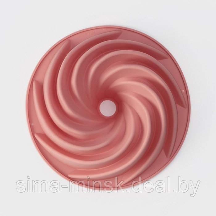 Форма для выпечки Доляна «Немецкий кекс. Вихрь», силикон, d=24,5 см, цвет розовый - фото 2 - id-p226800968