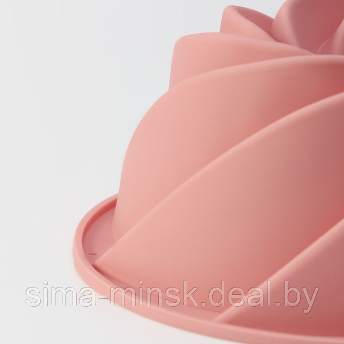 Форма для выпечки Доляна «Немецкий кекс. Вихрь», силикон, d=24,5 см, цвет розовый - фото 4 - id-p226800968