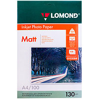 Бумага А4 для стр. принтеров Lomond, 130г/м2 (100л) мат.дв. 0102004