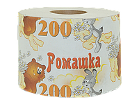 Бумага туалетная на втулке РОМАШКА 200, вес -150 г., РБ