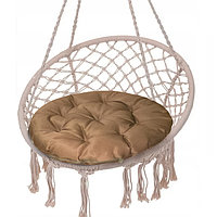 Подушка круглая на кресло непромокаемая D60 см, цвет бежевый, файберфлекс, грета20%, пэ80%