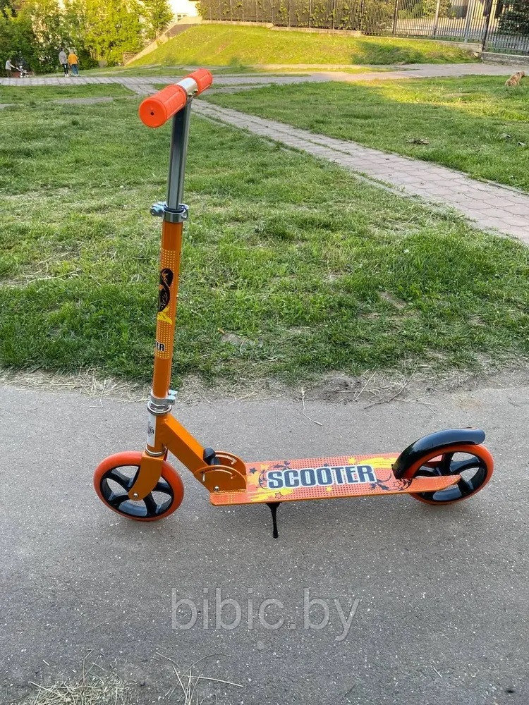 Самокат подростковый Scooter 3623B складной Оранжевый - фото 5 - id-p81558703