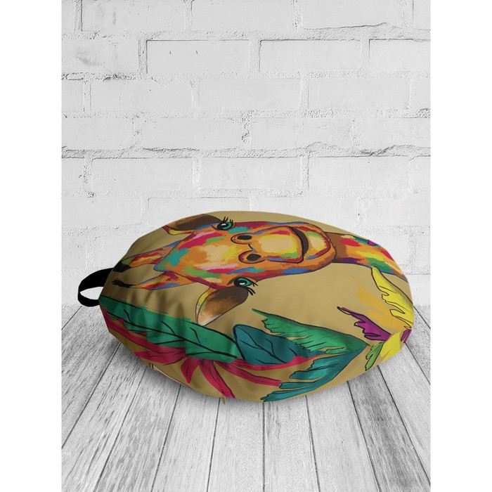 Подушка сидушка «Разноцветный жираф», декоративная, d = 52 см - фото 2 - id-p226802587