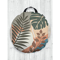 Подушка сидушка «Пальмовые листья на бежевом фоне», декоративная, d = 52 см