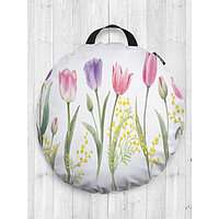Подушка сидушка «Цветы весны», декоративная, d = 52 см