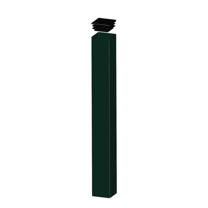 Столб, 60 × 40 мм, толщина 1,5 мм, высота 2,5 м, с заглушкой, зелёный - фото 1 - id-p226802910