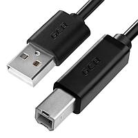 Greenconnect Кабель 1.0m USB 2.0, AM/BM, черный, 28/28 AWG, экран, армированный, морозостойкий,