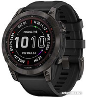 Умные часы Garmin Fenix 7 Sapphire Solar 47 мм (серый карбон/черный)