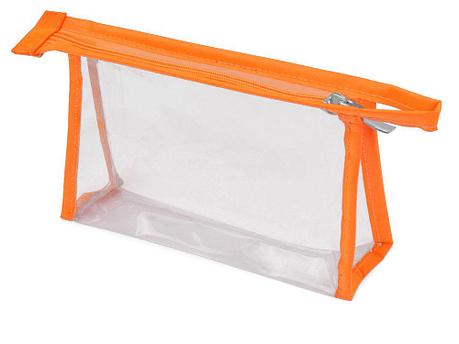 Прозрачная пластиковая косметичка Lucy, оранжевый/прозрачный, фото 2
