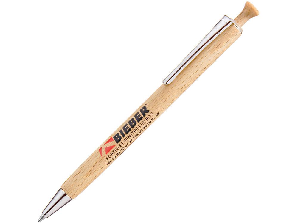 Ручка шариковая деревянная FOREST, черный, 1 мм, светло-коричневый - фото 1 - id-p226805682