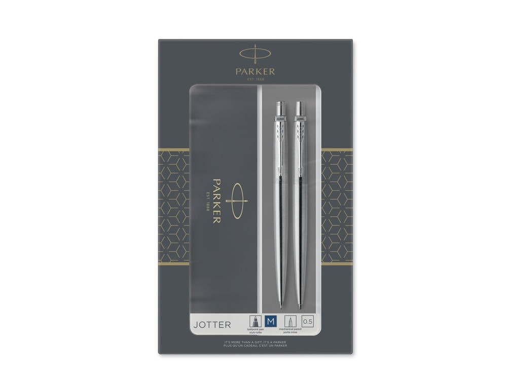 Набор Parker Jotter Core Stainless Steel CT ручка шариковая, карандаш механический - фото 1 - id-p226805684