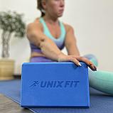 Блок для йоги и фитнеса UNIX Fit 1 шт (голубой), фото 7