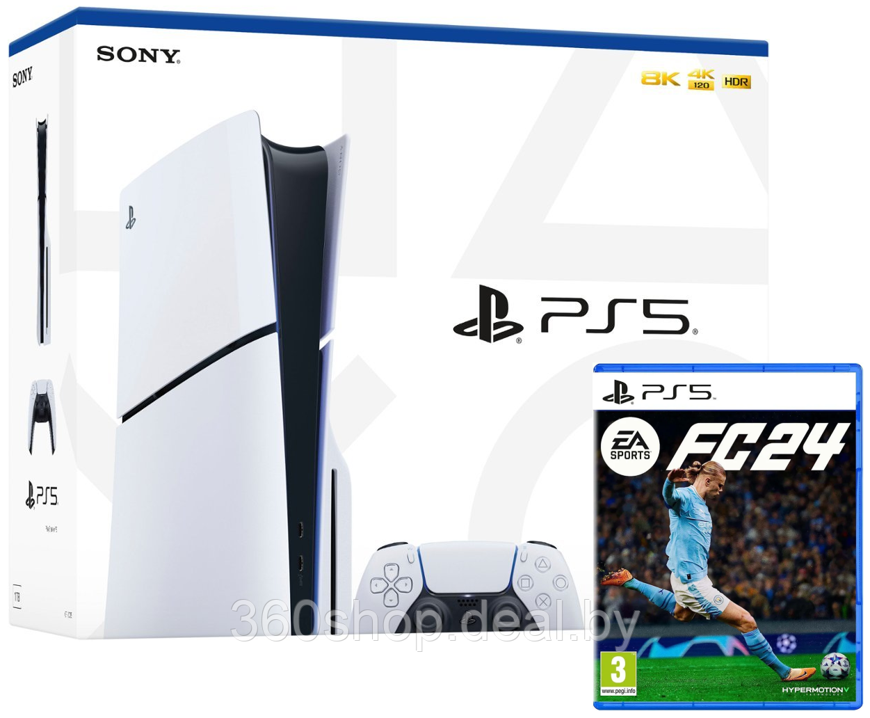 Игровая приставка Sony PlayStation 5 (PS5) Slim + FC 24 (FIFA 24) - фото 1 - id-p226803355