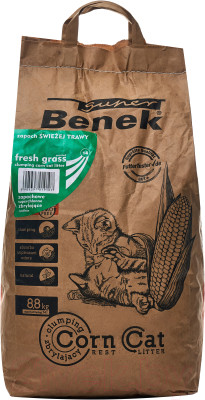 Наполнитель для туалета Super Benek Corn Cat Свежая трава - фото 1 - id-p224356699