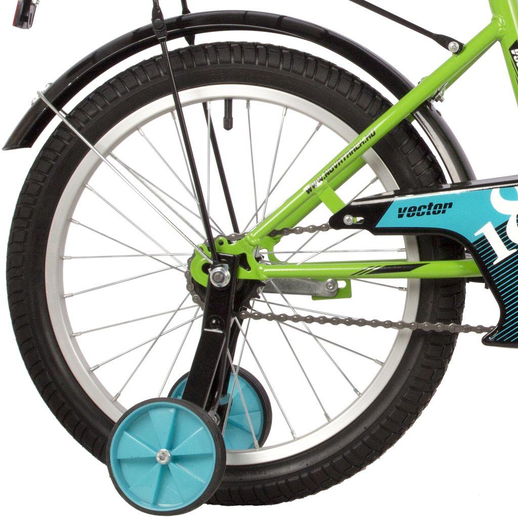 Велосипед NOVATRACK 18 quot; VECTOR лаймовый, защита А-тип, тормоз нож., крылья и багажник чёрн. - фото 5 - id-p226820053