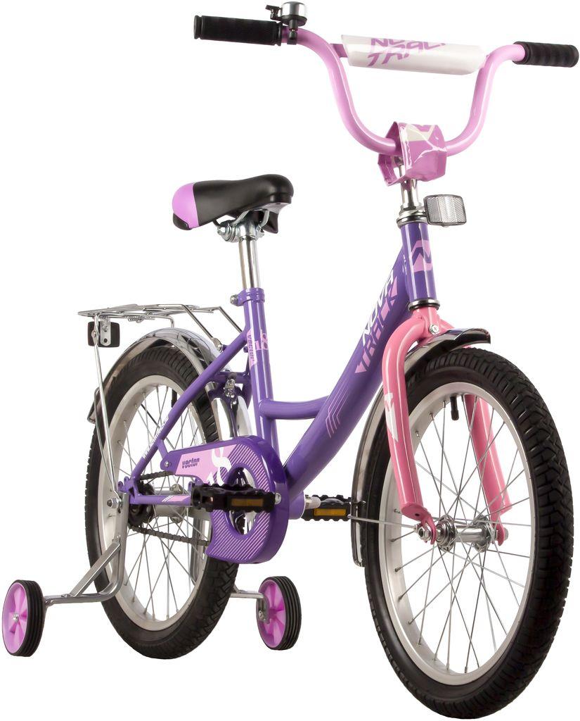 Велосипед NOVATRACK 18 quot; VECTOR фиолетовый, защита А-тип, тормоз нож., крылья и багажник хром. - фото 2 - id-p226820054