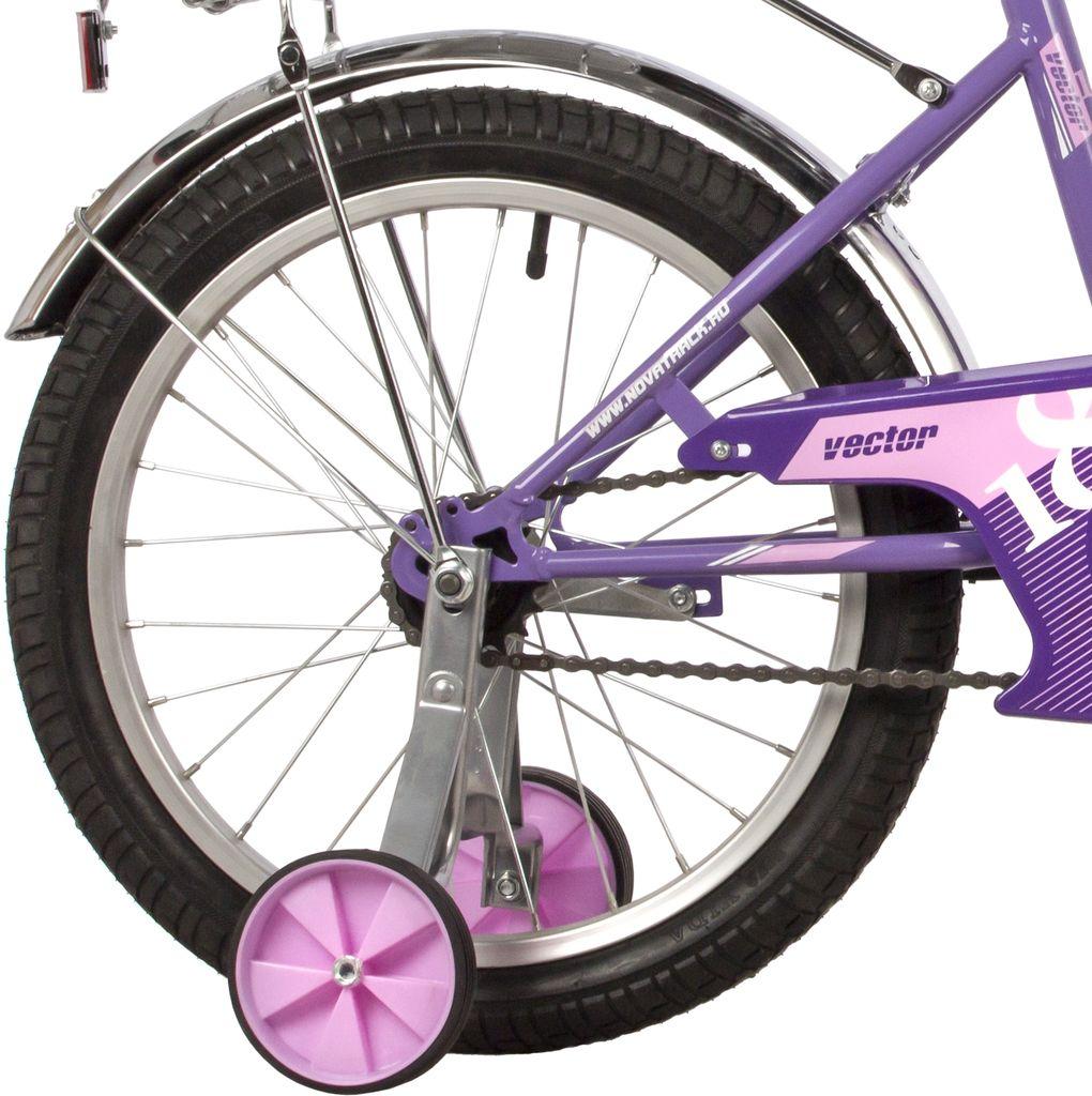 Велосипед NOVATRACK 18 quot; VECTOR фиолетовый, защита А-тип, тормоз нож., крылья и багажник хром. - фото 5 - id-p226820054