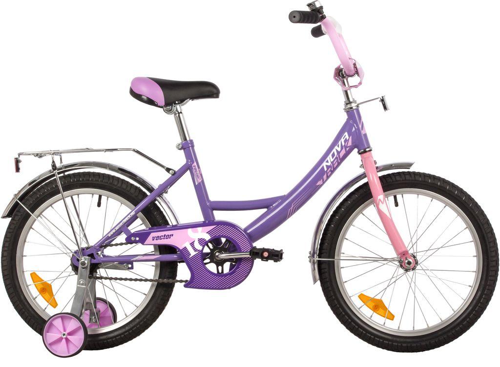 Велосипед NOVATRACK 18 quot; VECTOR фиолетовый, защита А-тип, тормоз нож., крылья и багажник хром. - фото 8 - id-p226820054