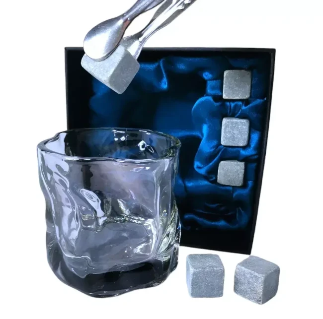 Подарочный набор 1 бокал, 3 охлаждающих камня, щипцы AmiroTrend ABW-331 black transparent - фото 5 - id-p172619790