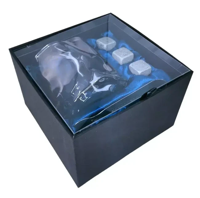 Подарочный набор 1 бокал, 3 охлаждающих камня, щипцы AmiroTrend ABW-331 black transparent - фото 6 - id-p172619790