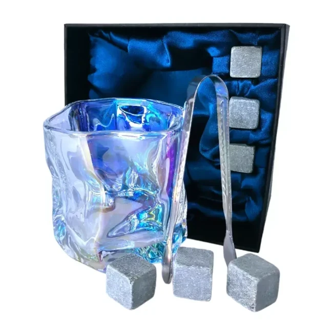 Подарочный набор 1 бокал, 3 охлаждающих камня, щипцы AmiroTrend ABW-331 pearl blue - фото 2 - id-p181431826