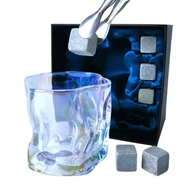 Подарочный набор 1 бокал, 3 охлаждающих камня, щипцы AmiroTrend ABW-331 pearl blue - фото 5 - id-p181431826