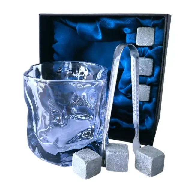 Подарочный набор 1 бокал, 3 охлаждающих камня, щипцы AmiroTrend ABW-331 blue transparent - фото 2 - id-p188573929