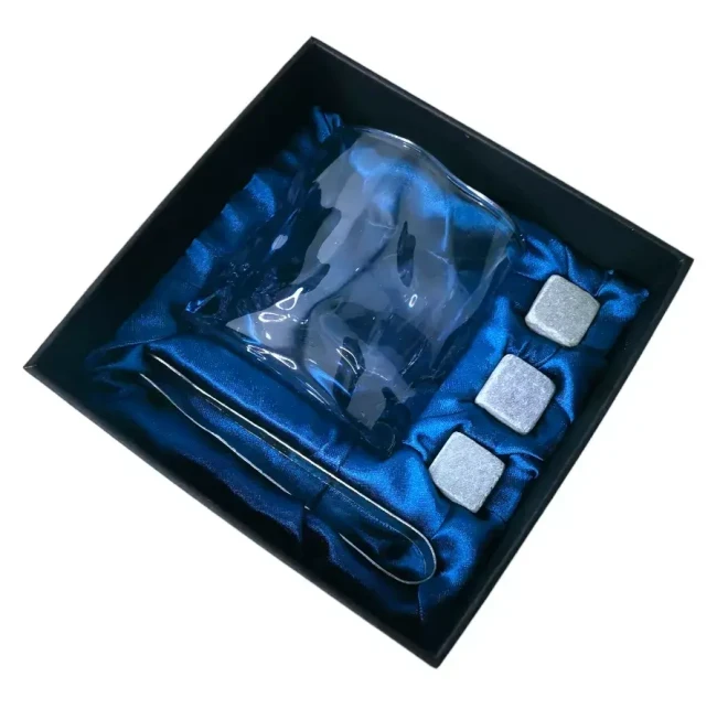 Подарочный набор 1 бокал, 3 охлаждающих камня, щипцы AmiroTrend ABW-331 blue transparent - фото 3 - id-p188573929