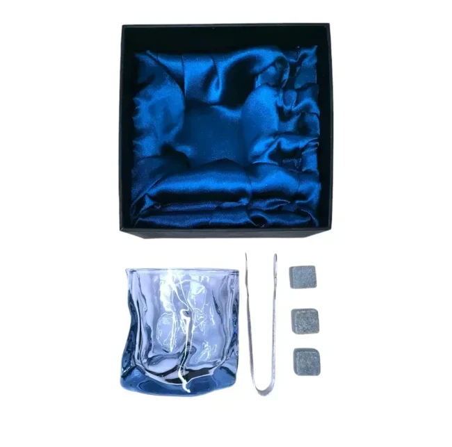 Подарочный набор 1 бокал, 3 охлаждающих камня, щипцы AmiroTrend ABW-331 blue transparent - фото 4 - id-p188573929