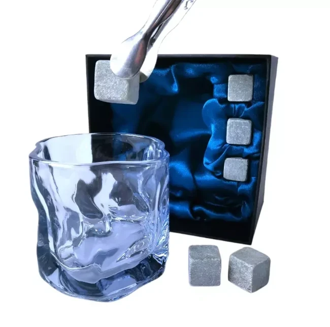 Подарочный набор 1 бокал, 3 охлаждающих камня, щипцы AmiroTrend ABW-331 blue transparent - фото 5 - id-p188573929