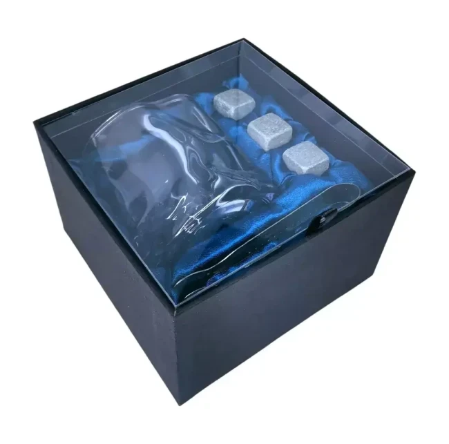Подарочный набор 1 бокал, 3 охлаждающих камня, щипцы AmiroTrend ABW-331 blue transparent - фото 6 - id-p188573929