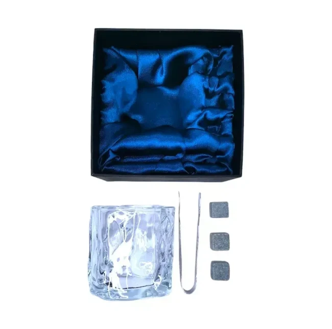 Подарочный набор 1 бокал, 3 охлаждающих камня, щипцы AmiroTrend ABW-331 transparent blue - фото 4 - id-p189455083