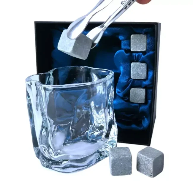 Подарочный набор 1 бокал, 3 охлаждающих камня, щипцы AmiroTrend ABW-331 transparent blue - фото 5 - id-p189455083