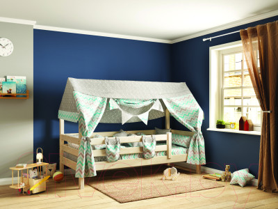 Стилизованная кровать детская Мебельград Соня с надстройкой - фото 2 - id-p226827606